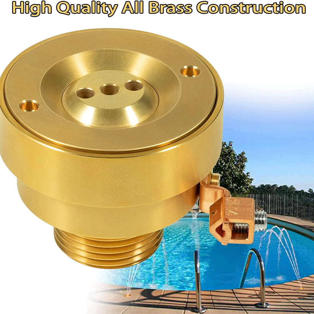 3 Hole Brass Deck Jet Fountain Nozzle for Swimming Pool Spa