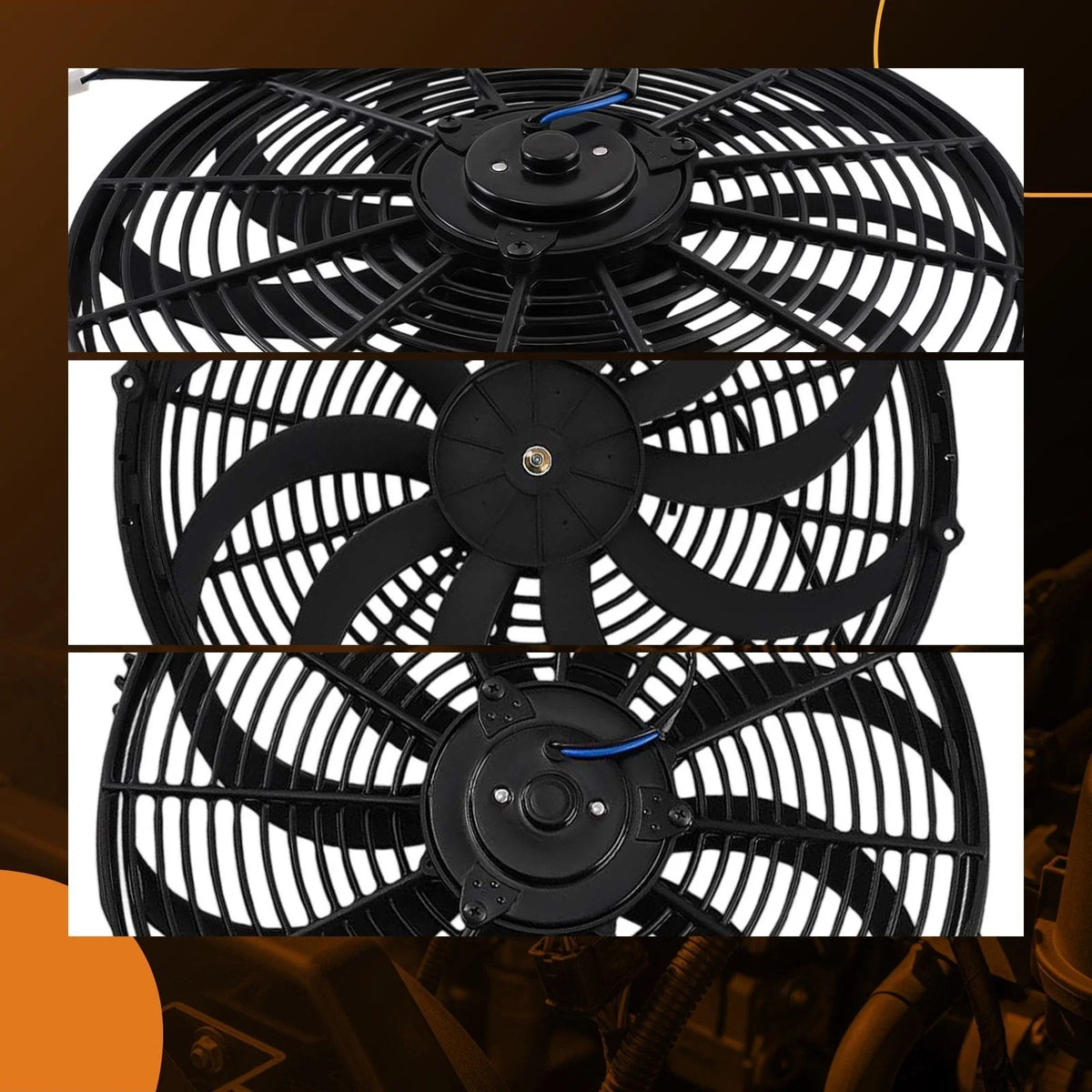 2X Slim Electric Cooling Fans 16" 120W 12V Universal Fitment