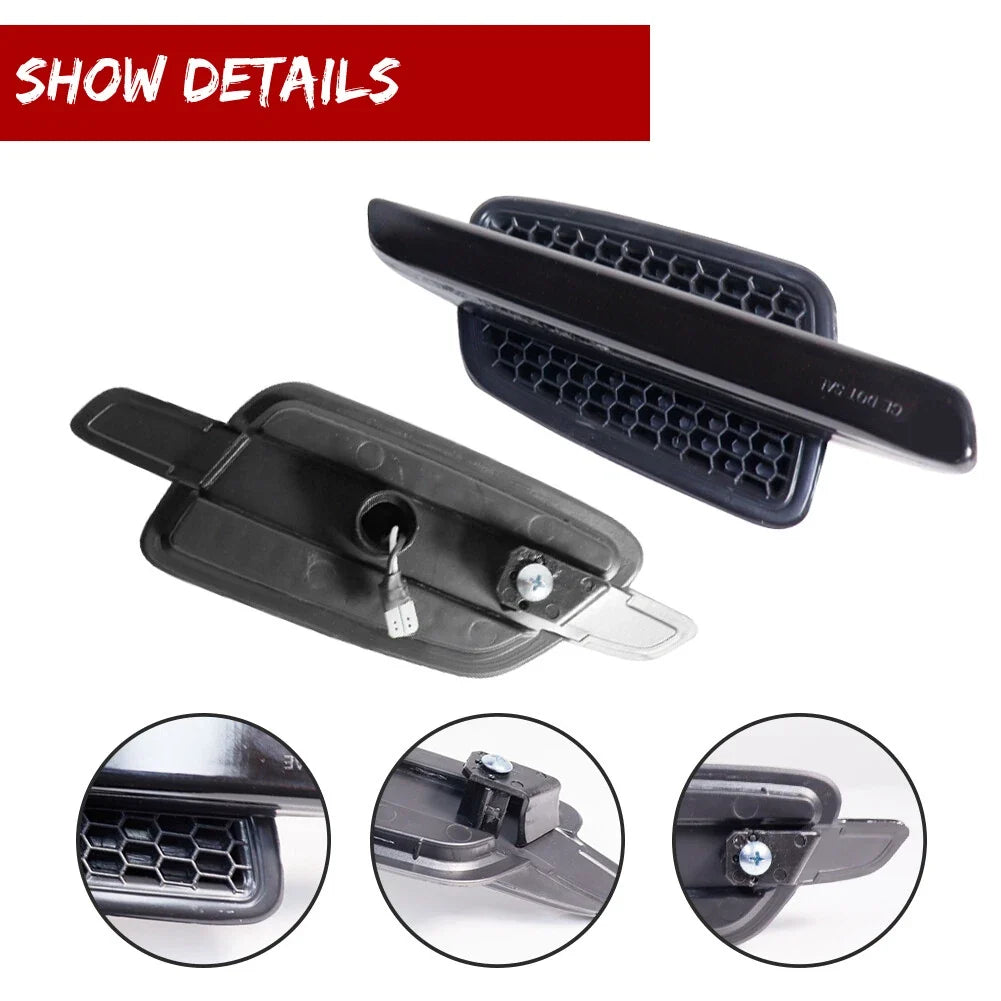 Set of 2 Black Smoke White LED Light Bar Fender Side Markers for Pontiac G8 (2008–2009)