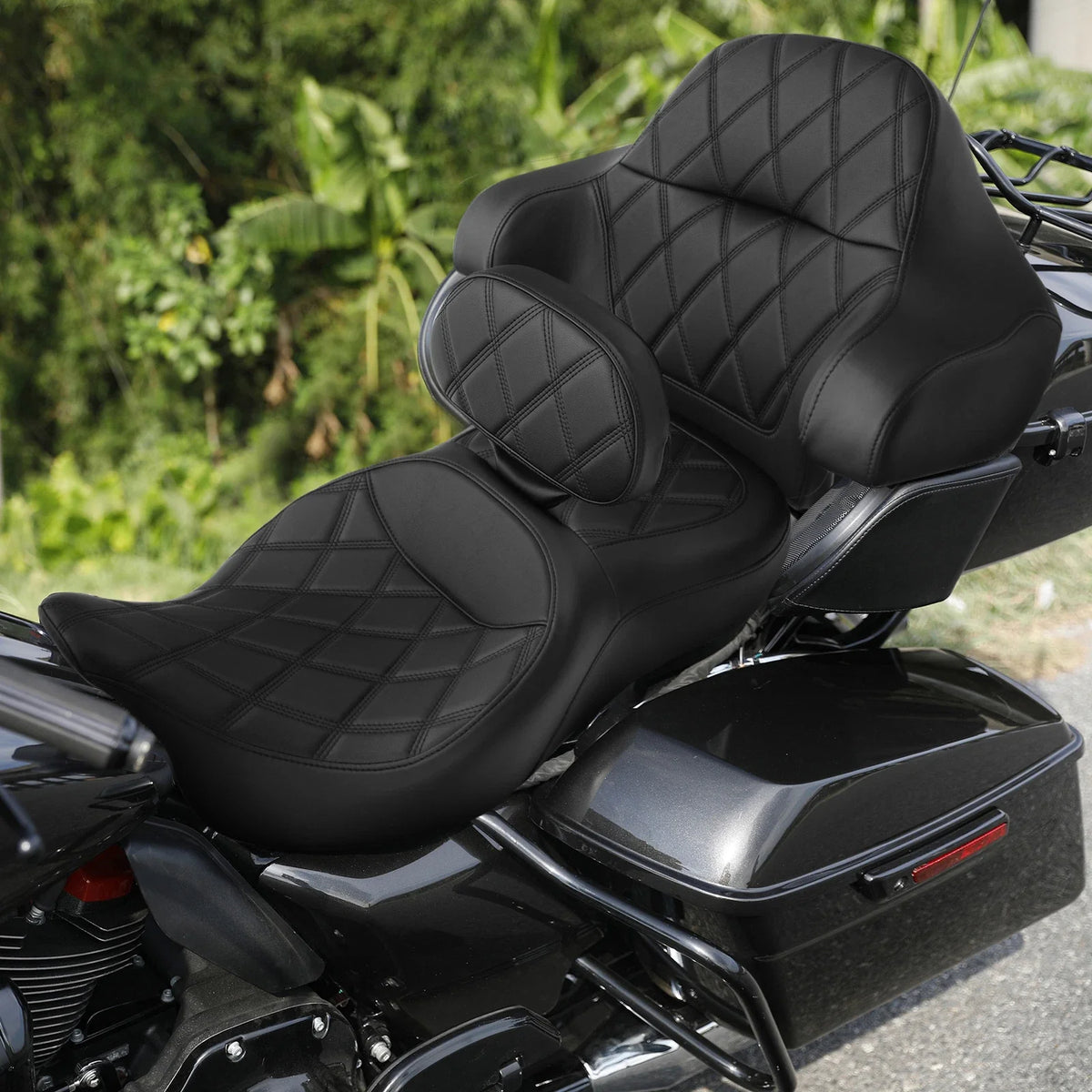Driver Passenger Seat Backrest Pad for Harley Touring Road Glide (2014–2023)