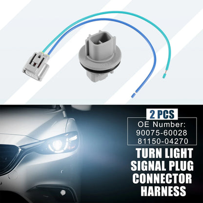 Set of 2 Turn Light Signal Plug Connector Harness No.90075-60028 for Toyota