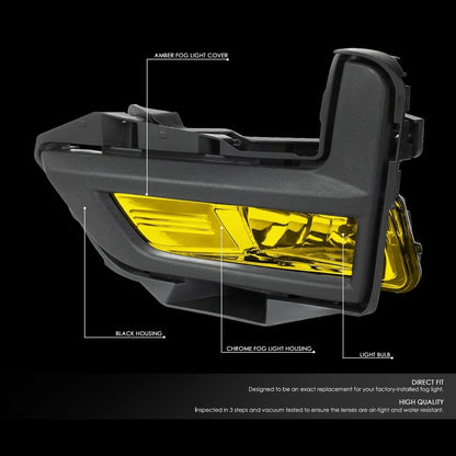 Pair of Amber Lens Front Bumper Fog Lights w/Switch & Bezel for Rogue (2017–2018)