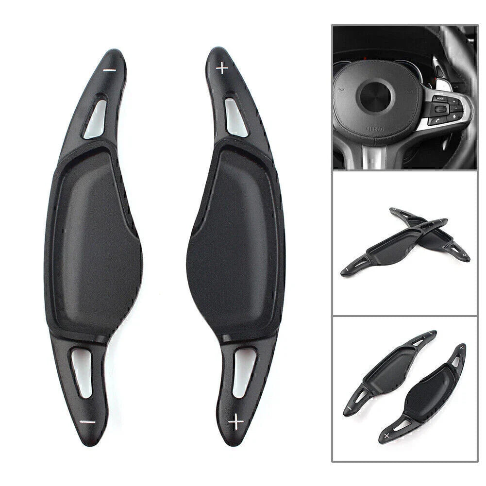 Black Steering Wheel Paddle Shifter Extensions for BMW 5 7 Series X3 X4 X5