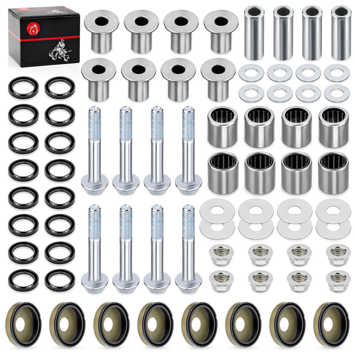 Front Upper + Lower A-Arm Bushing Seal Bolt Kit for Arctic Cat 400 DVX (2004–2008)