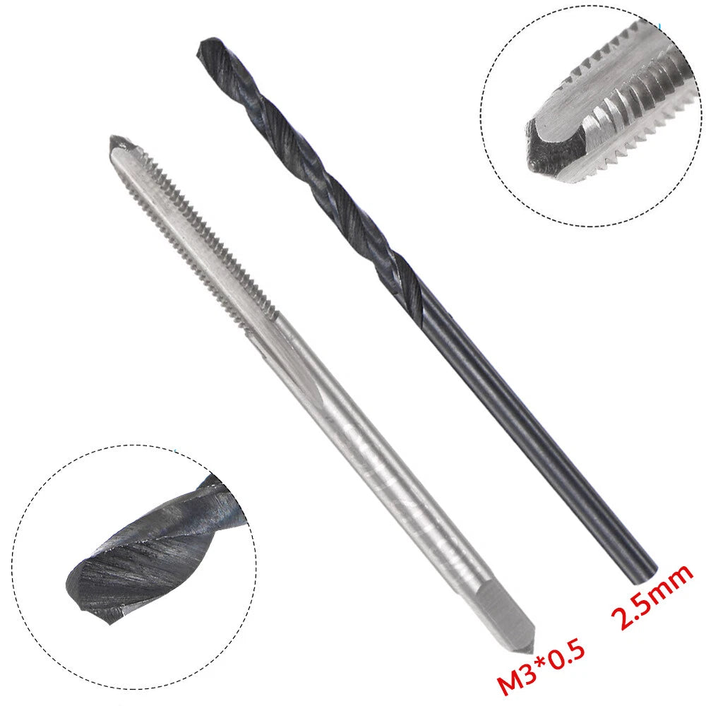 Metric Tap and Drill Bit Set M3 x 0.5 with 2.5mm Black Oxide Bit