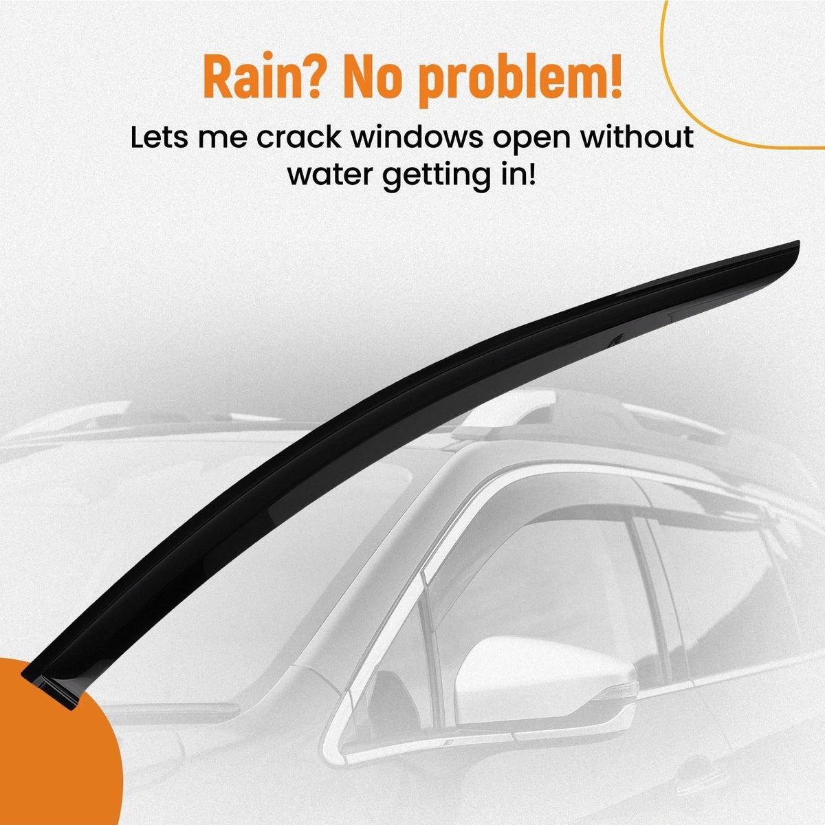 Set of 4 Rain Deflectors for Honda HR-V (2016–2022) Outside Mount Black