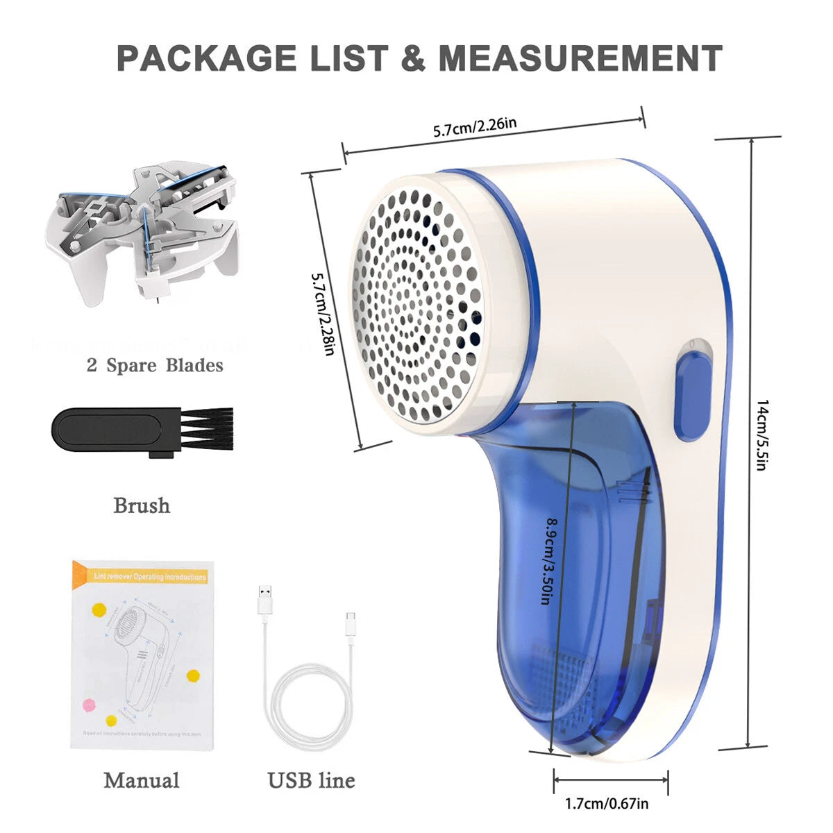 Fabric Shaver and Lint Remover for Universal Use (USB Rechargeable)