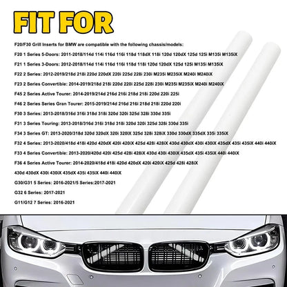 2 Front Car V Brace Grill Trim Strips for BMW 1/2/3/4 Series (F20 F30)