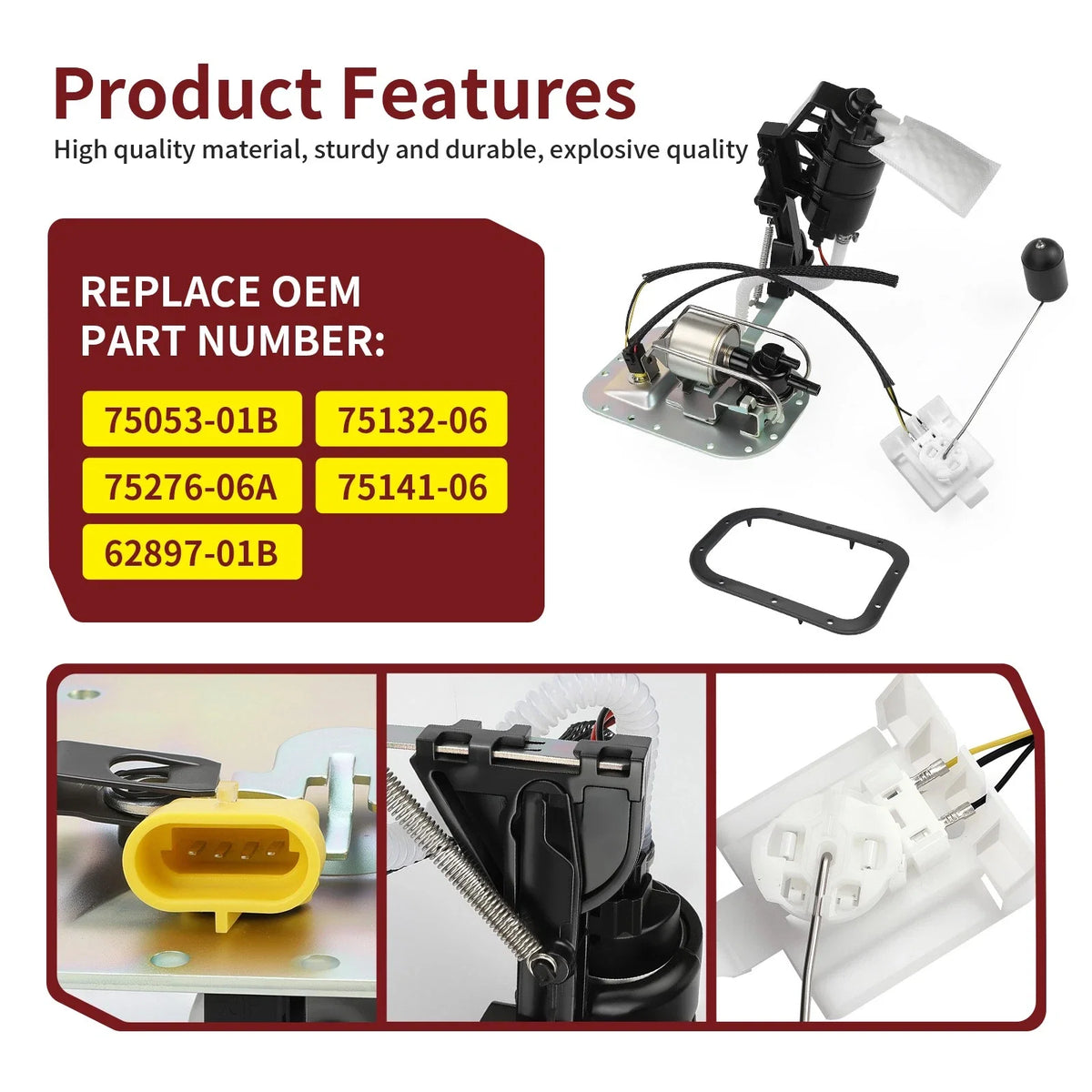 Fuel Pump Module Assembly for Harley Heritage Softail FLSTC FLSTCI FLSTI (2006–2007) 75132-06