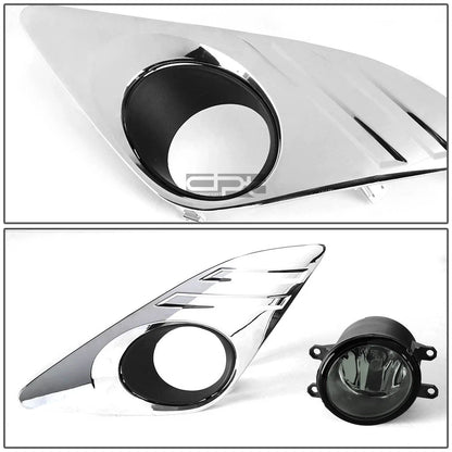 Chrome Bezel Fog Light Set for Toyota Camry (2012–2014) OE, Smoked, Switch