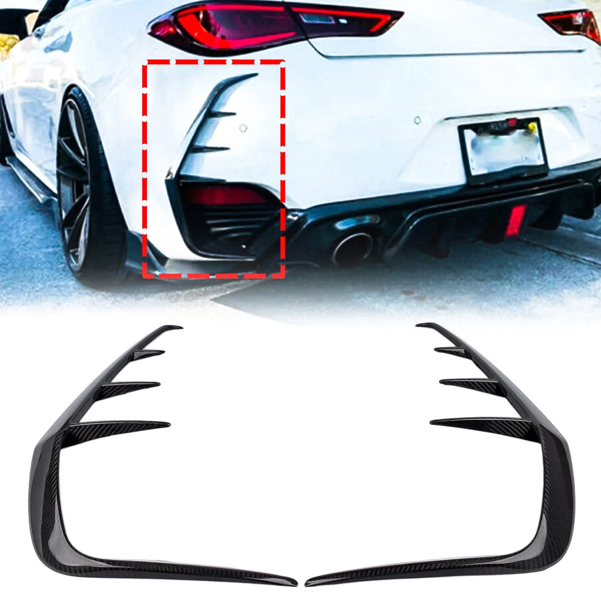 Carbon Rear Bumper Side Vent Trims for Infiniti Q60 (2016–2020)