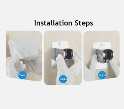 Set of 2 Adjustable Shower Head Holders for Wall Mount