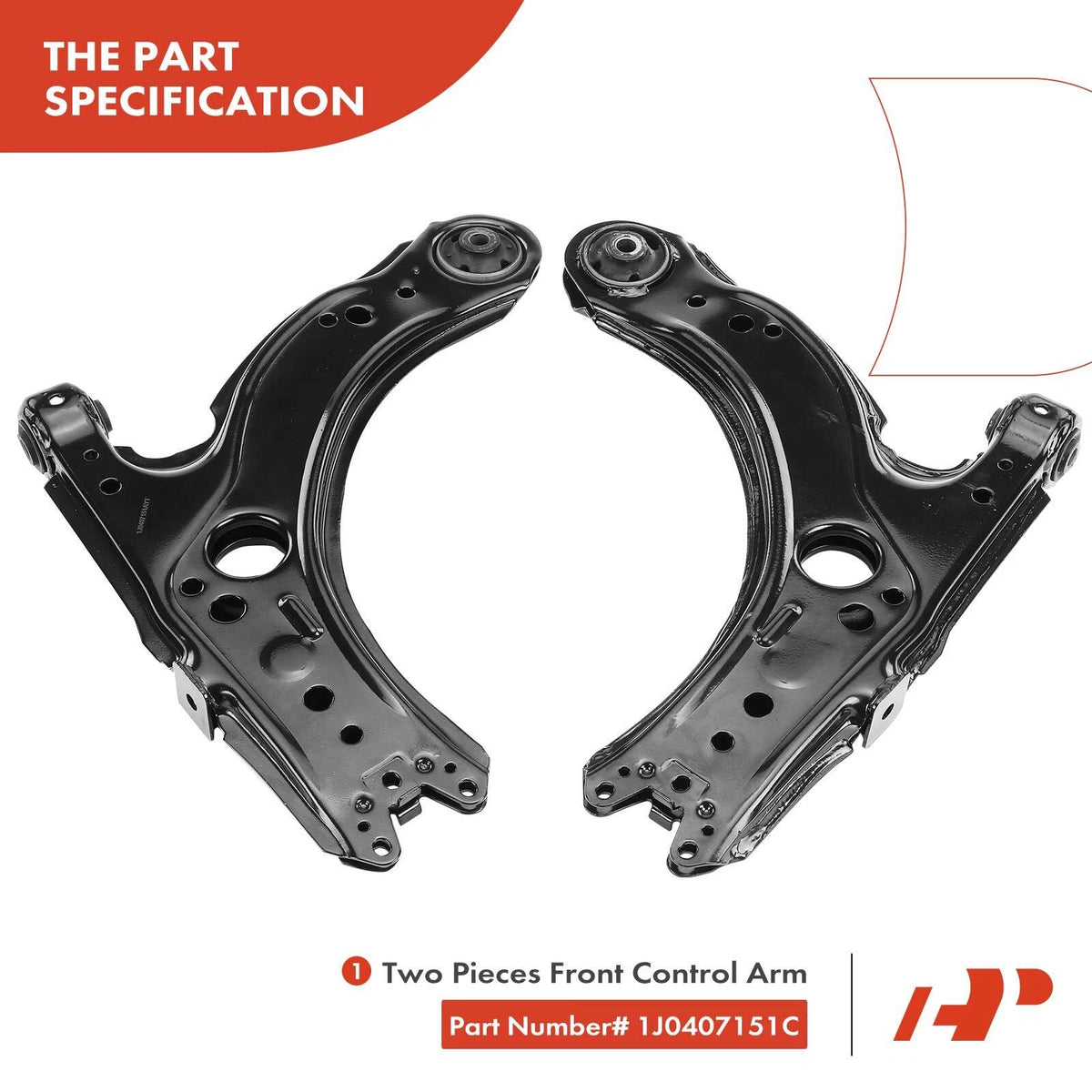 Set of 6 Front Control Arms w/ Ball Joints for VW Jetta Golf (1999–2006)