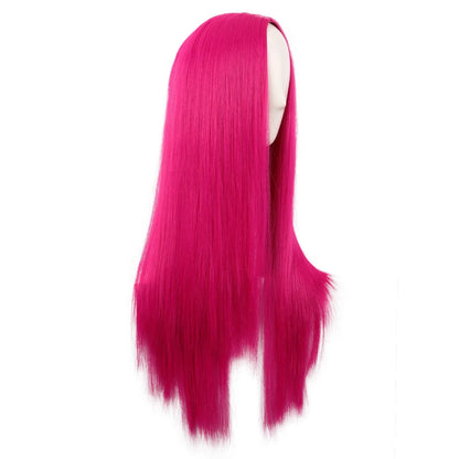 28 Inch Hot Pink Long Straight Hair Extension for Women