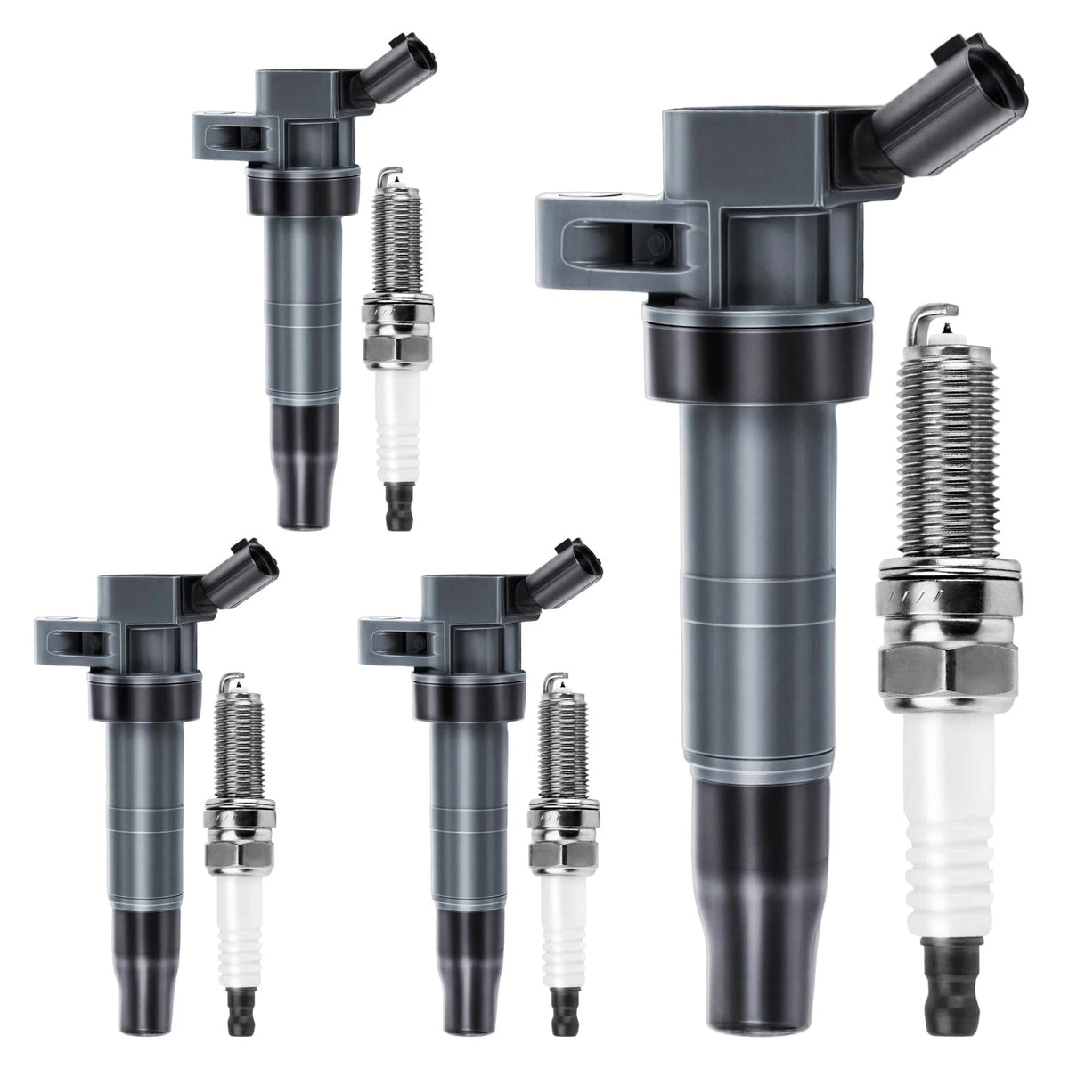 Set of 4 Ignition Coil Pack & Iridium Spark Plugs for Hyundai Kia 2.4L L4
