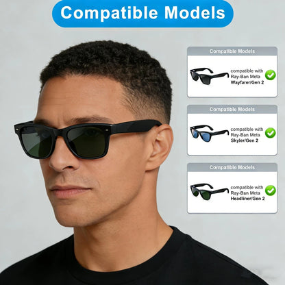 20 Pairs of Black Nose Pads for Ray Ban Meta