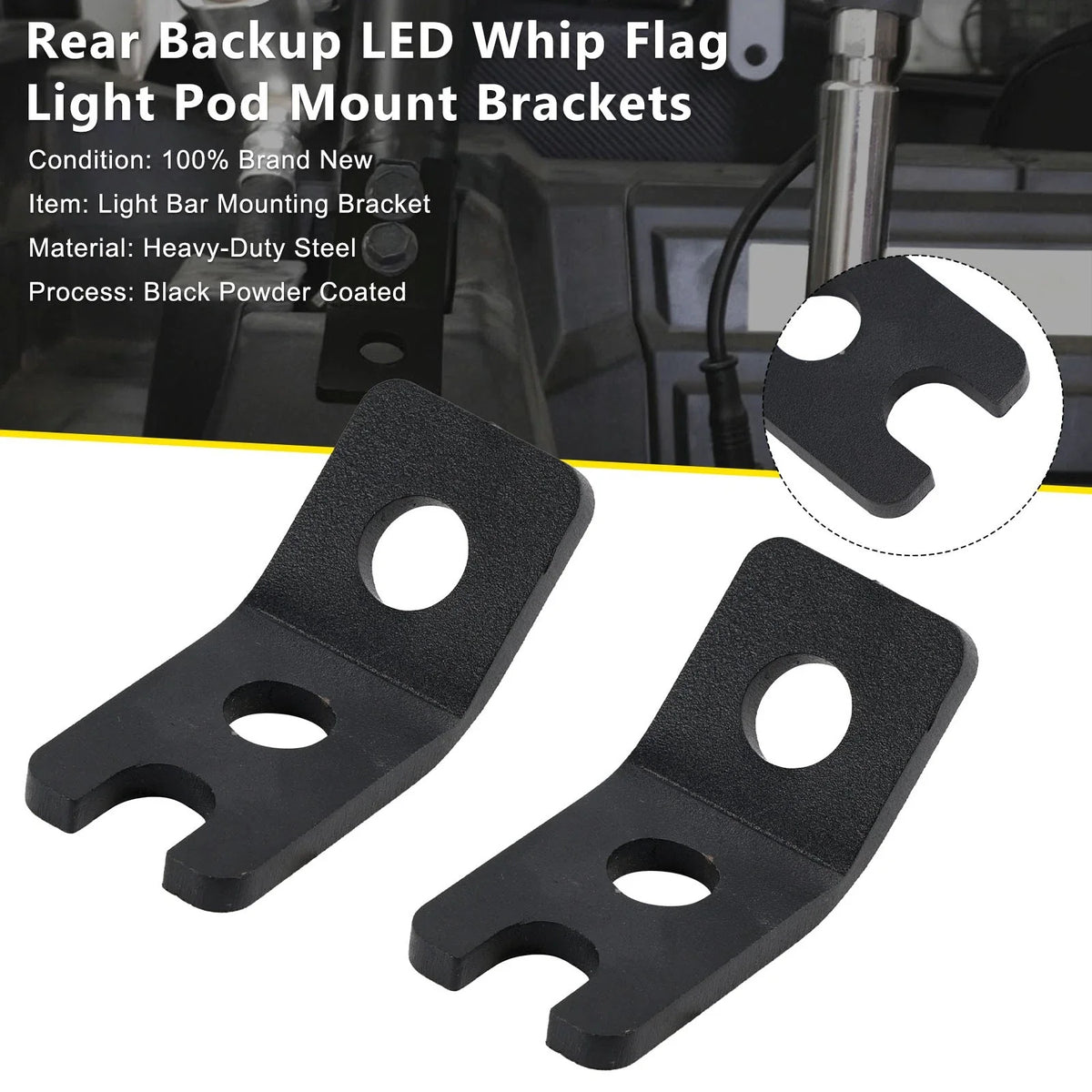 Rear Backup LED Light Pod Mount Brackets for Polaris RZR XP 1000 900 (2014–2020)