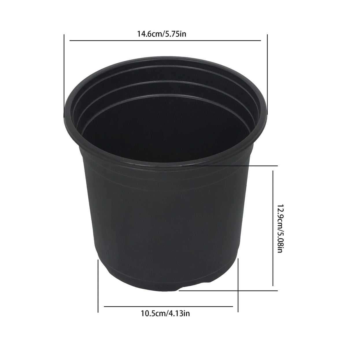 Set of 100 Plastic Flower Nursery Pots with Drainage Holes