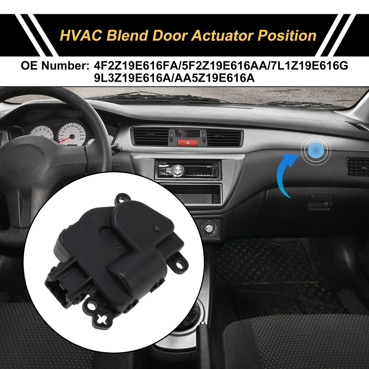 HVAC Heater Blend Door Actuator for Ford Explorer (2011–2018) No. 4F2Z19E616FA