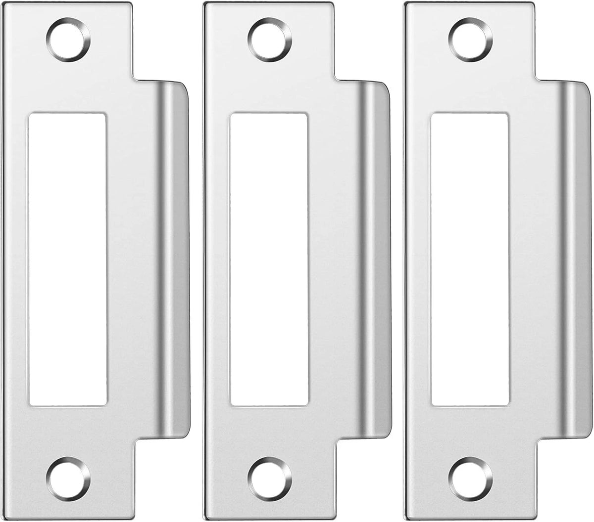 3Pcs 4-7/8" Zinc Plated Strike Plate for Universal Door (N/A)
