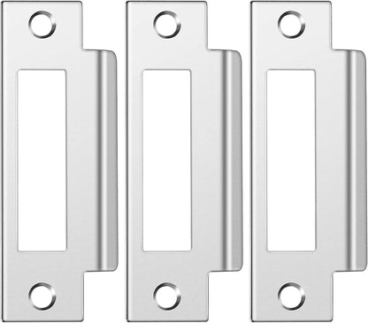 3Pcs 4-7/8" Zinc Plated Strike Plate for Universal Door (N/A)