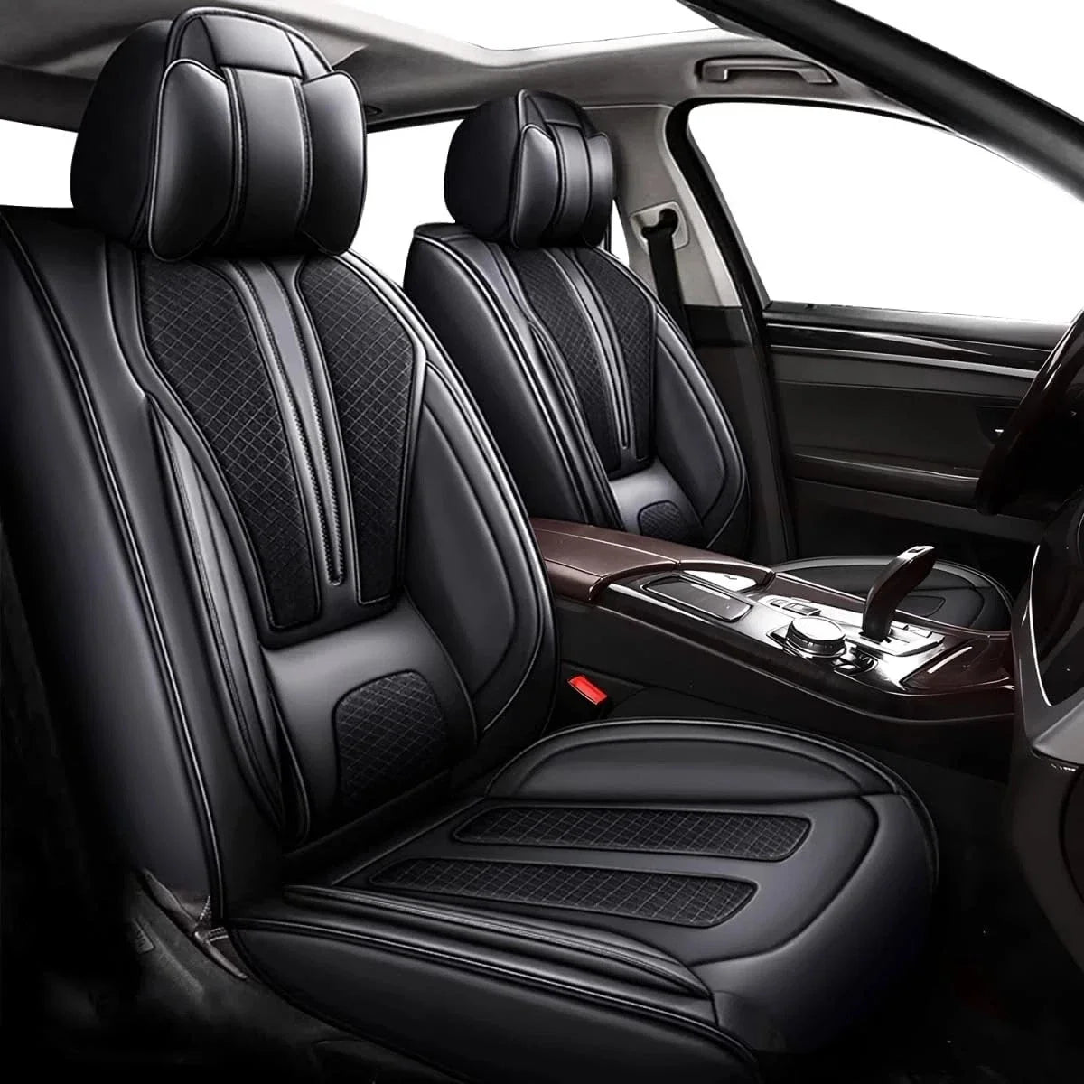 Faux Leather Car Seat Covers for Honda Toyota (Set of 5 Seats)