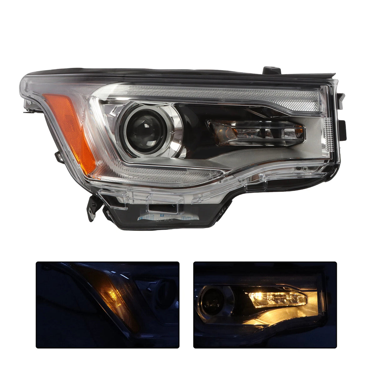 Right Passenger Side Headlight for GMC Acadia (2017–2019) GM2503446, LED, Chrome