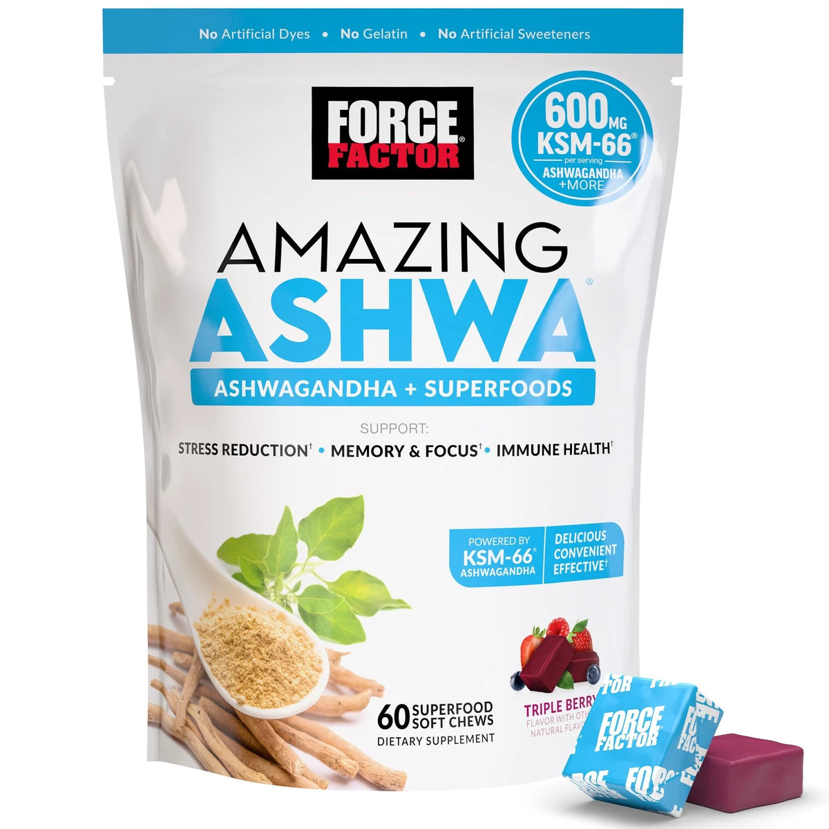 Force Factor Amazing Ashwa for Stress 60 Count (Pack of 1)