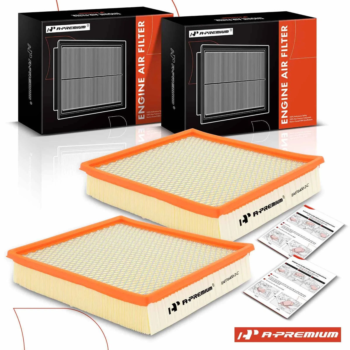 2X Engine Air Filter for Dodge Ram 2500 3500 (1994–2002) L6 5.9L Diesel
