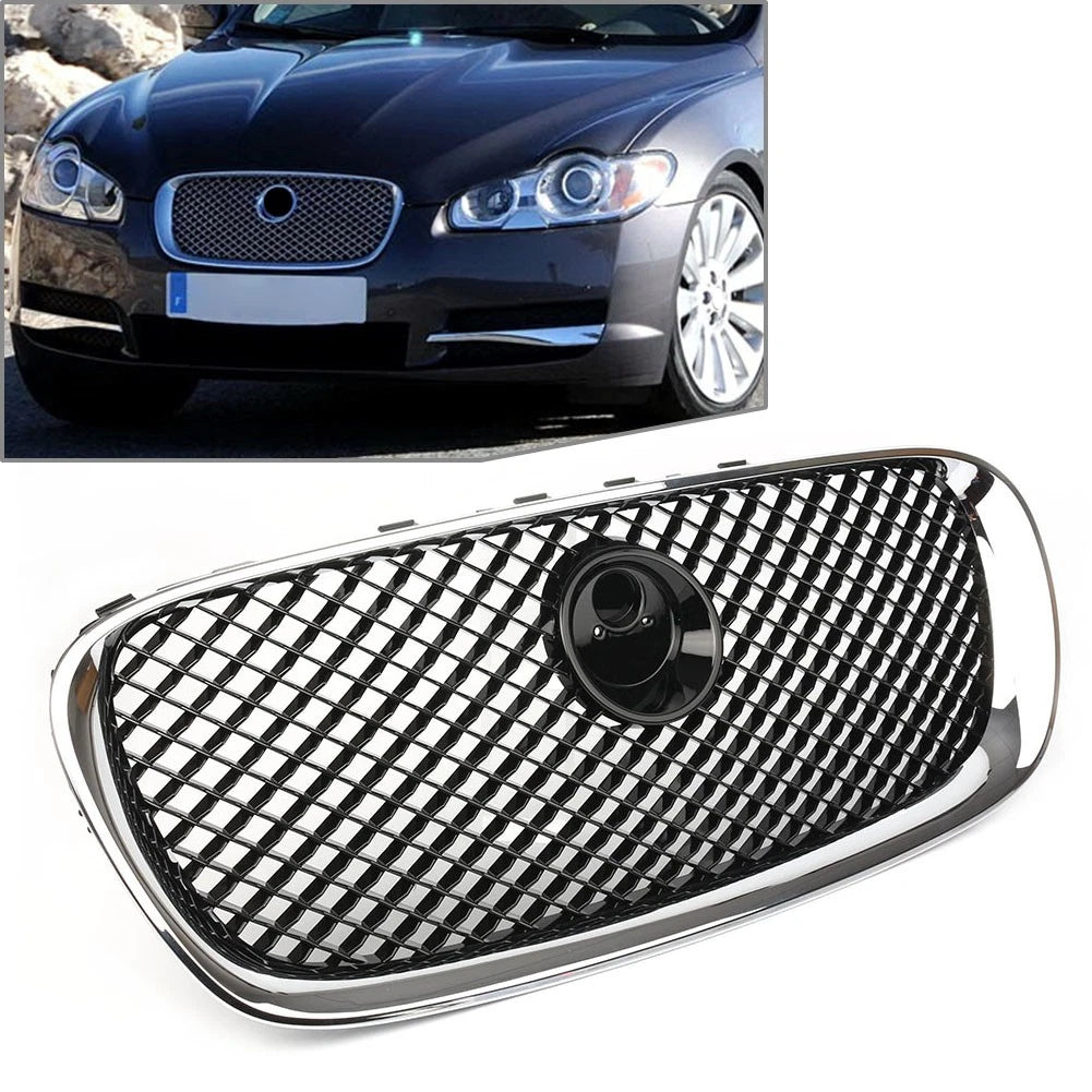 Front Upper Bumper Grille for Jaguar XF XFR (2008–2011) Chrome