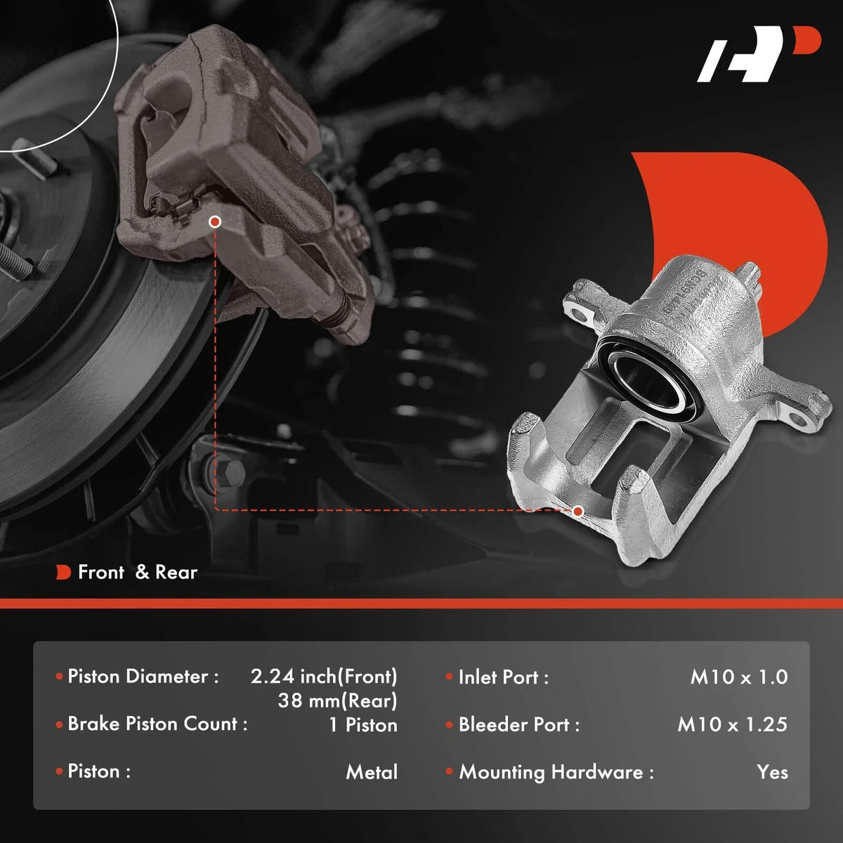 Pair Rear Brake Calipers for Honda CR-V (2002–2004) Odyssey (1995–1998)