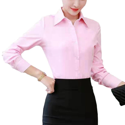 Ladies Office Business Shirt for Women Long Sleeve Blouse