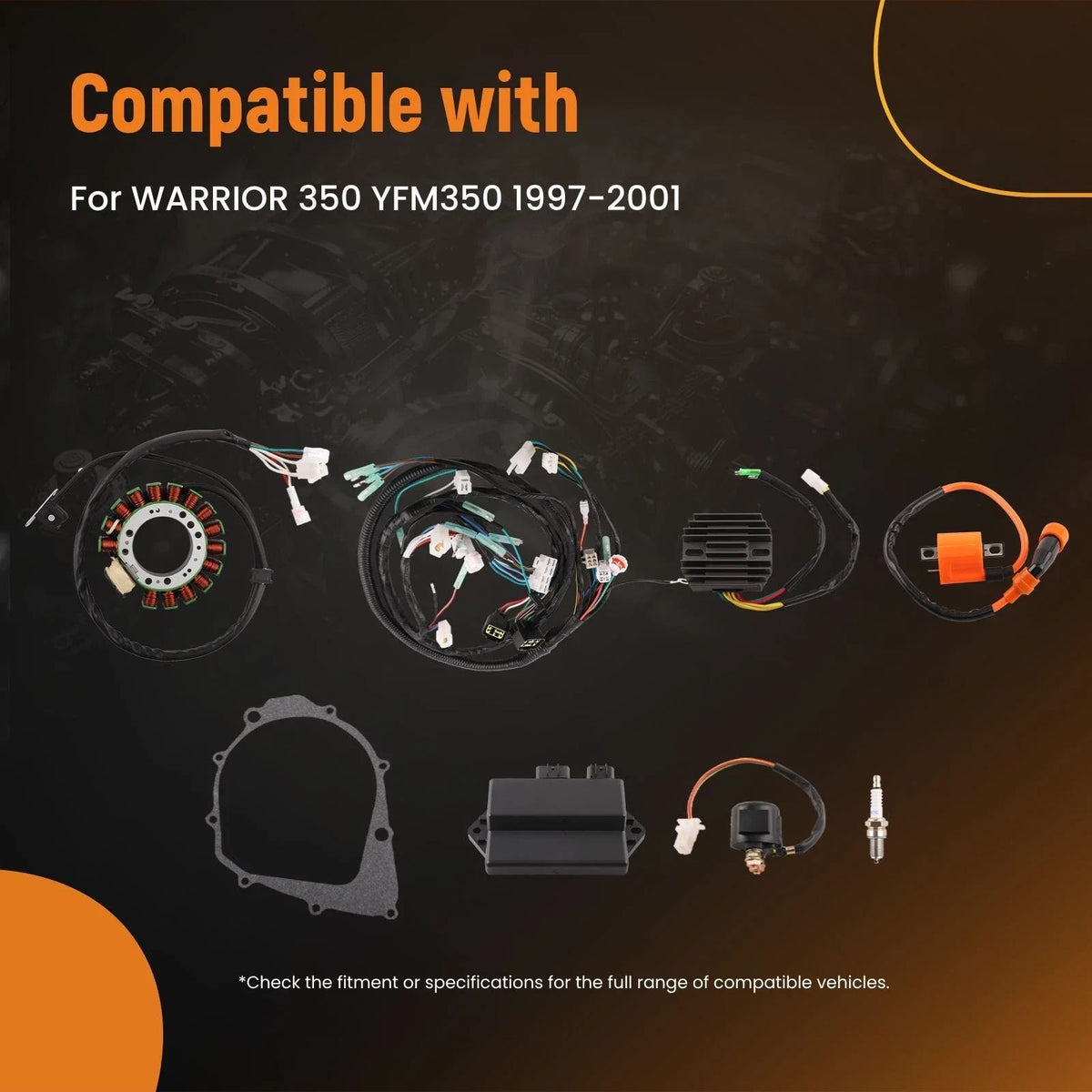Wiring Harness Stator CDI Ignition Coil Kit for Yamaha Warrior 350 (1997–2001)