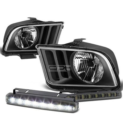 Smoked LED Fog Light Kit for Ford Mustang (2005–2009) - Black Housing, Clear Lens