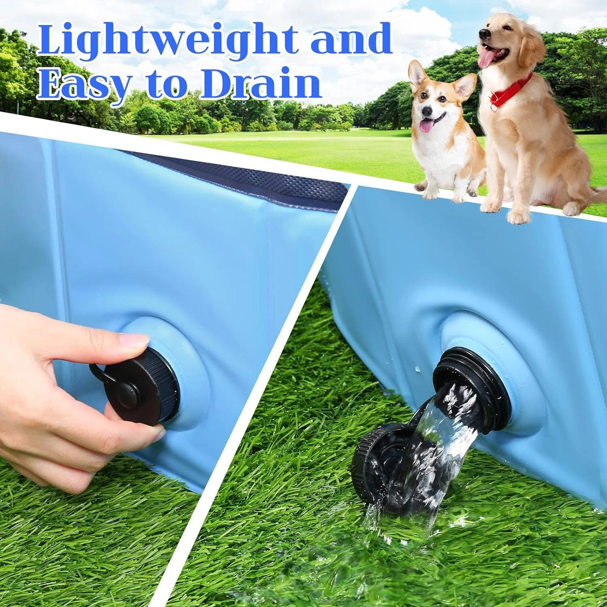 Foldable Dog Pool for Pets (47.2” x 11.8”)