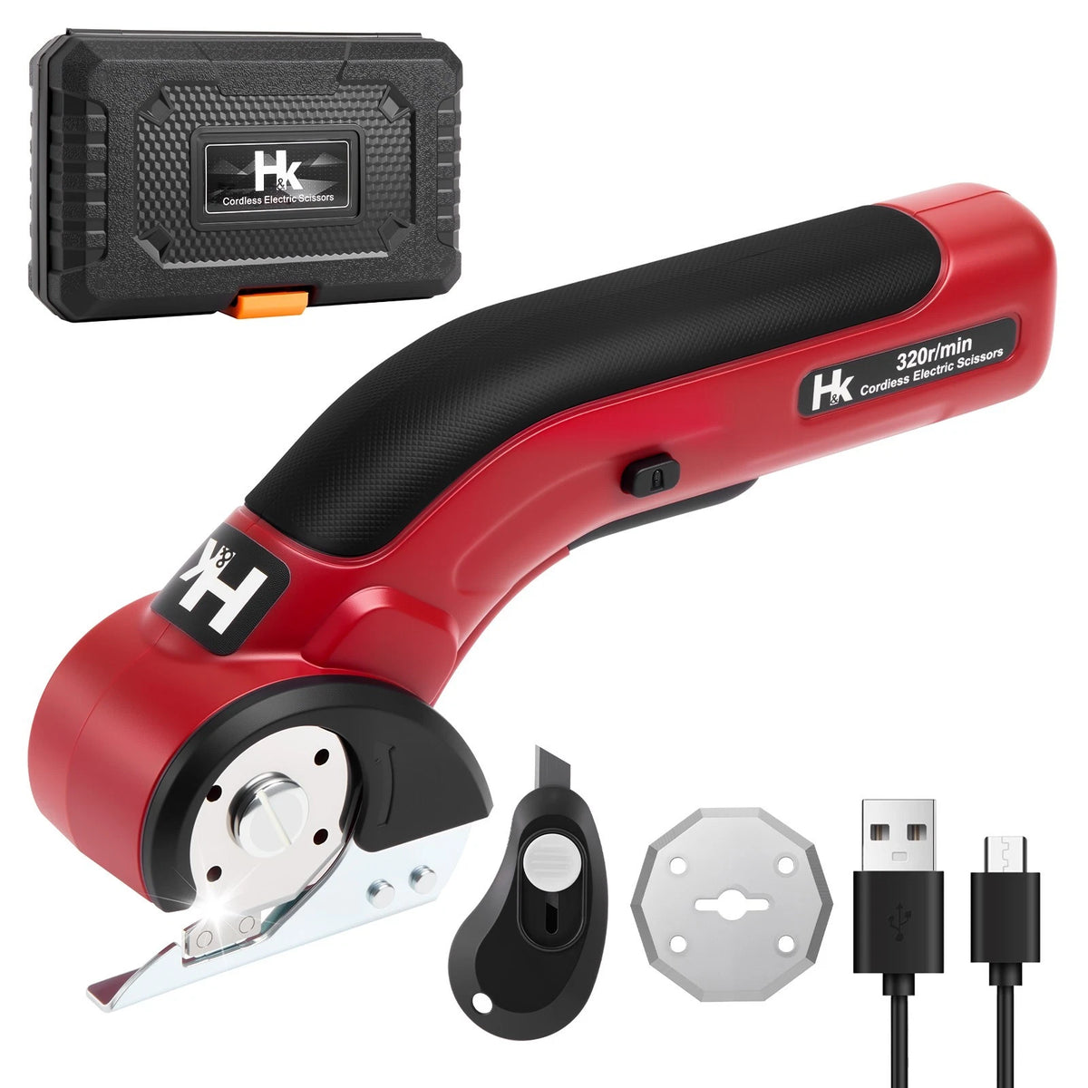 Cordless Electric Scissors with 4V 2000mAh Battery & Safety Lock