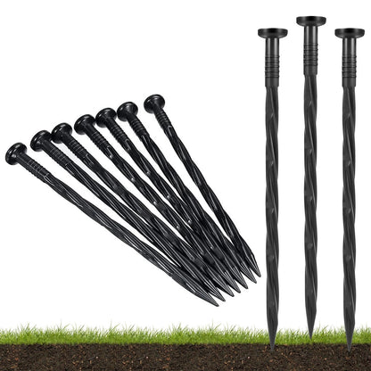 100 Pack Plastic Landscape Anchoring Stakes for Garden Edging