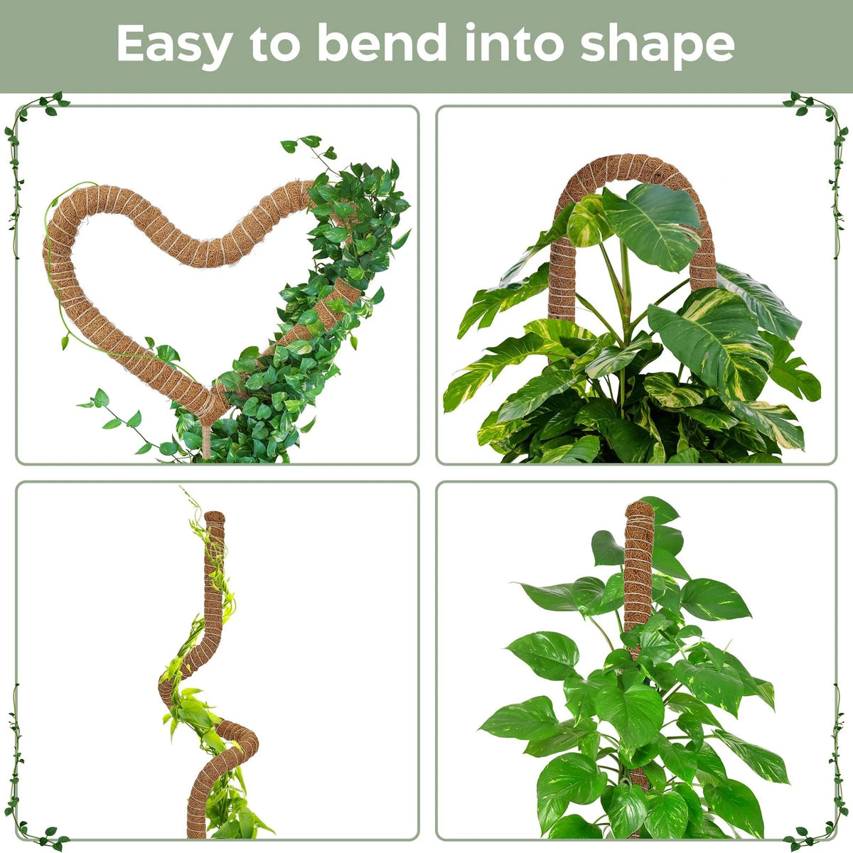 2 Pack 28'' Bendable Moss Pole for Monstera Plant Support (28 in)