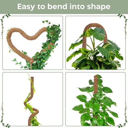 2 Pack 28'' Bendable Moss Pole for Monstera Plant Support (28 in)