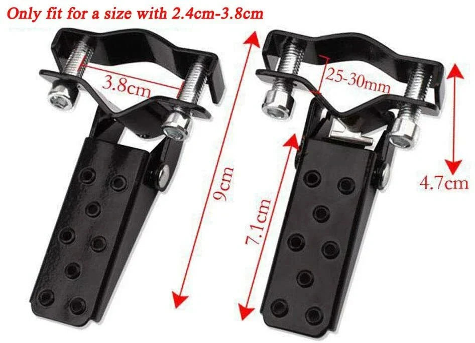 Black Steel Foldable Foot Pegs for MTB BMX Road Bike