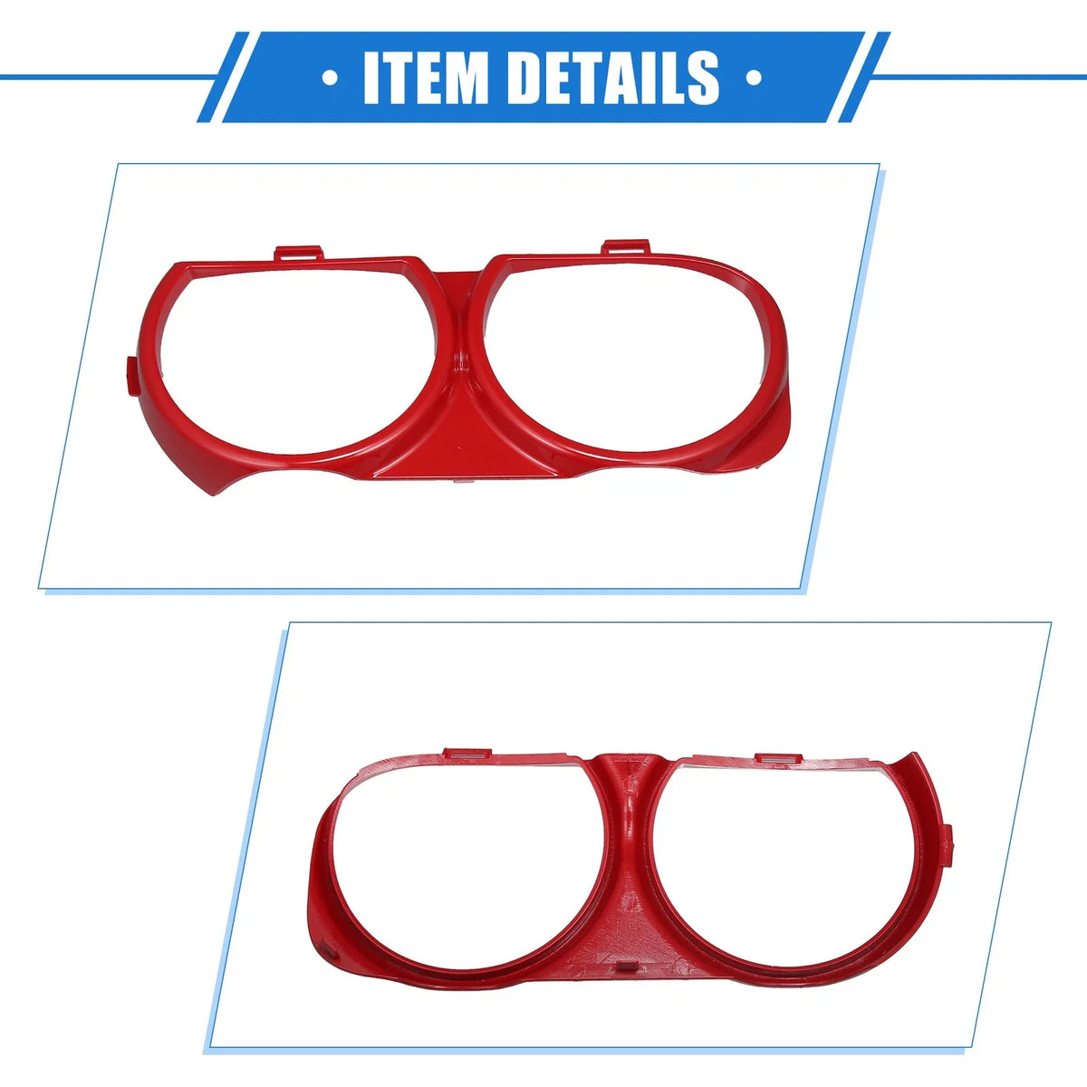 1 Pair Headlight Trim Rings for Dodge Challenger (2015–2023) Red 703820285779