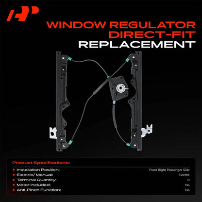 Front Passenger Side Power Window Regulator for Nissan Sentra (80720ET000, NI1351167, 752-283)