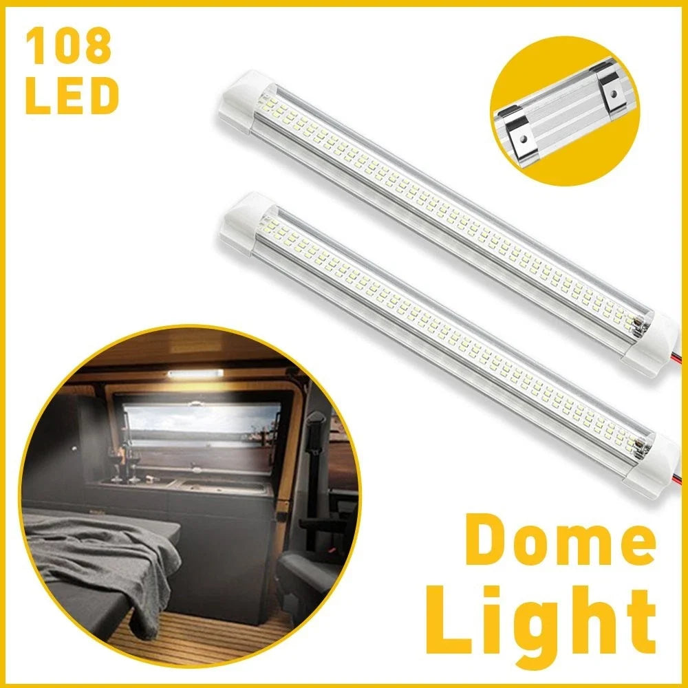 2X 12V LED Ceiling Dome Light for RV Trailer Camper (EXV)