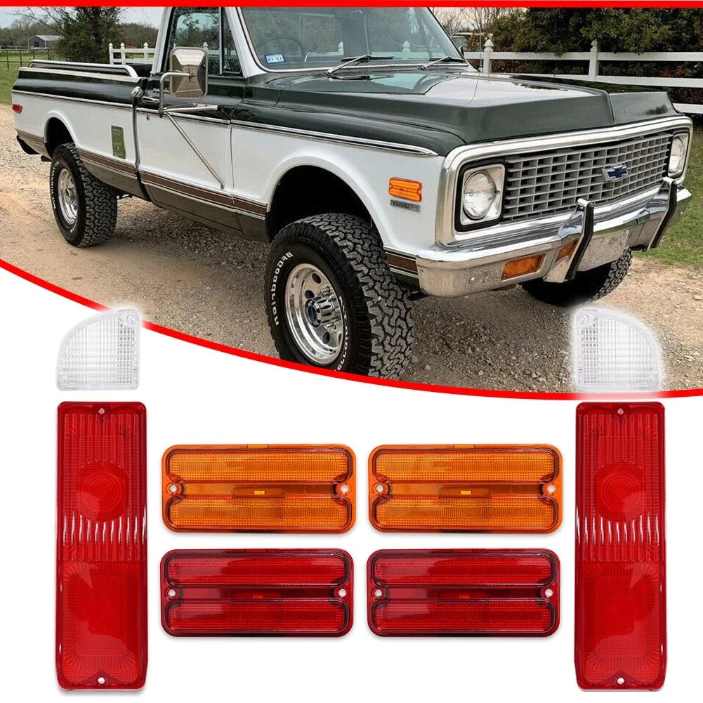 Set of 4 Tail Light Lens Backup Side Marker for 1968-1972 Chevy GMC Truck