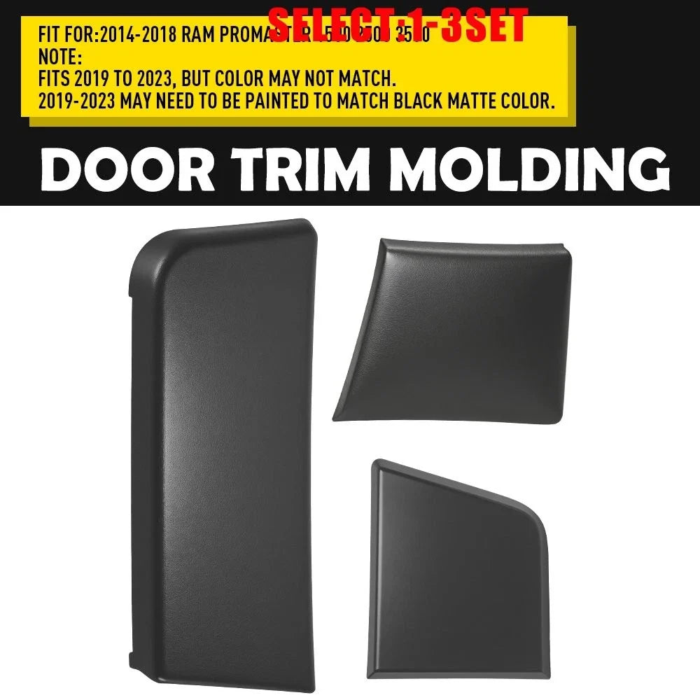 3X Left Side Door Molding Trim for Ram ProMaster 1500-3500 (2014–2018)