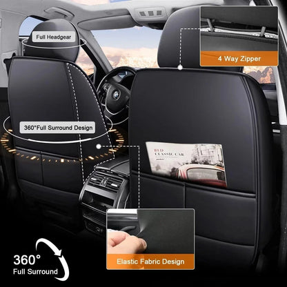 Faux Leather Car Seat Covers for Honda Toyota (Set of 5 Seats)