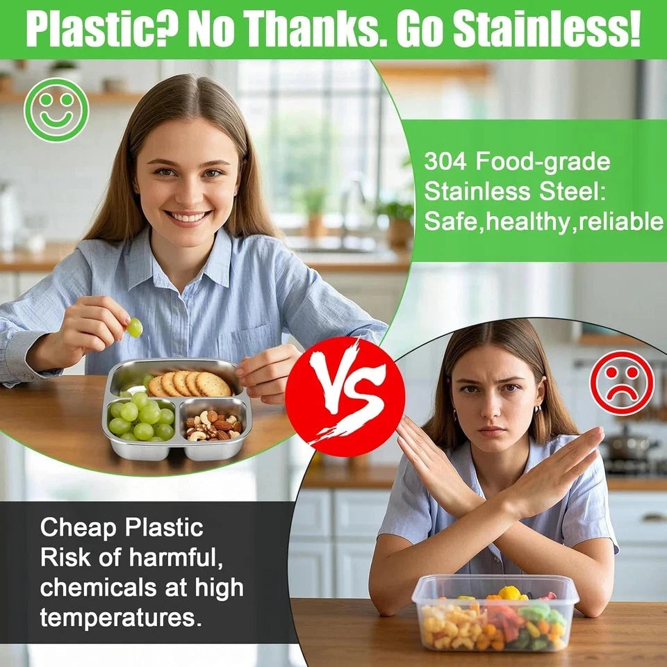 2X Snackle Box Container for Bento Box (Stainless Steel)