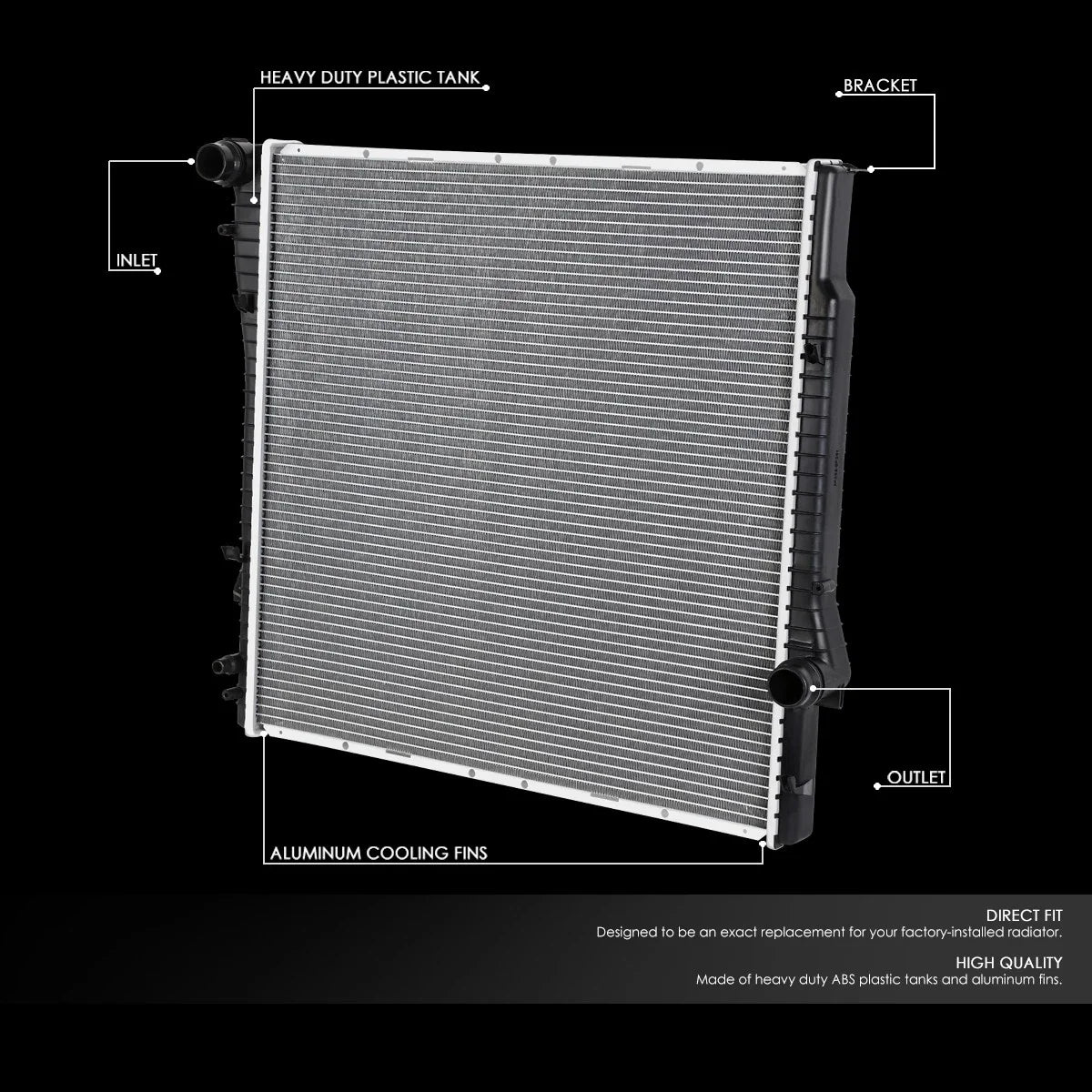 OE Style Full Aluminum Core Cooling Radiator for BMW X5 3.0L (2001–2006) DPI 2594