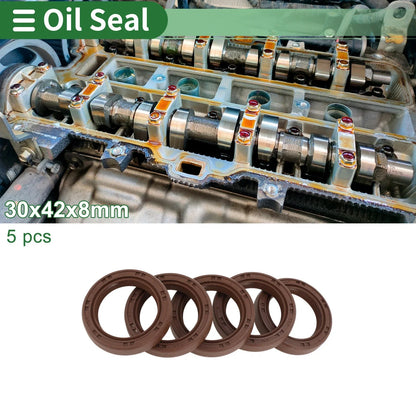 Set of 5 Oil Seals FKM Rubber 30x42x8mm High Pressure