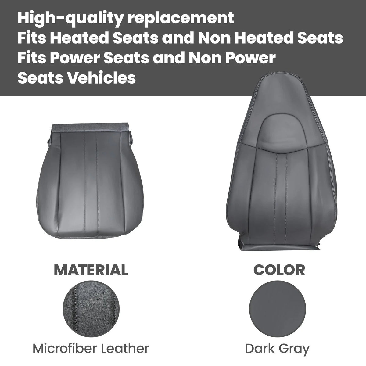 Set of 2 Front Seat Covers for Chevy Express 1500 2500 3500 (2003–2023)